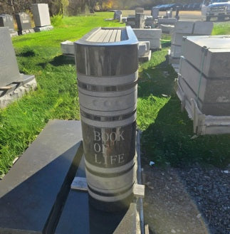 Book-Shaped Upright Cemetery Monument
